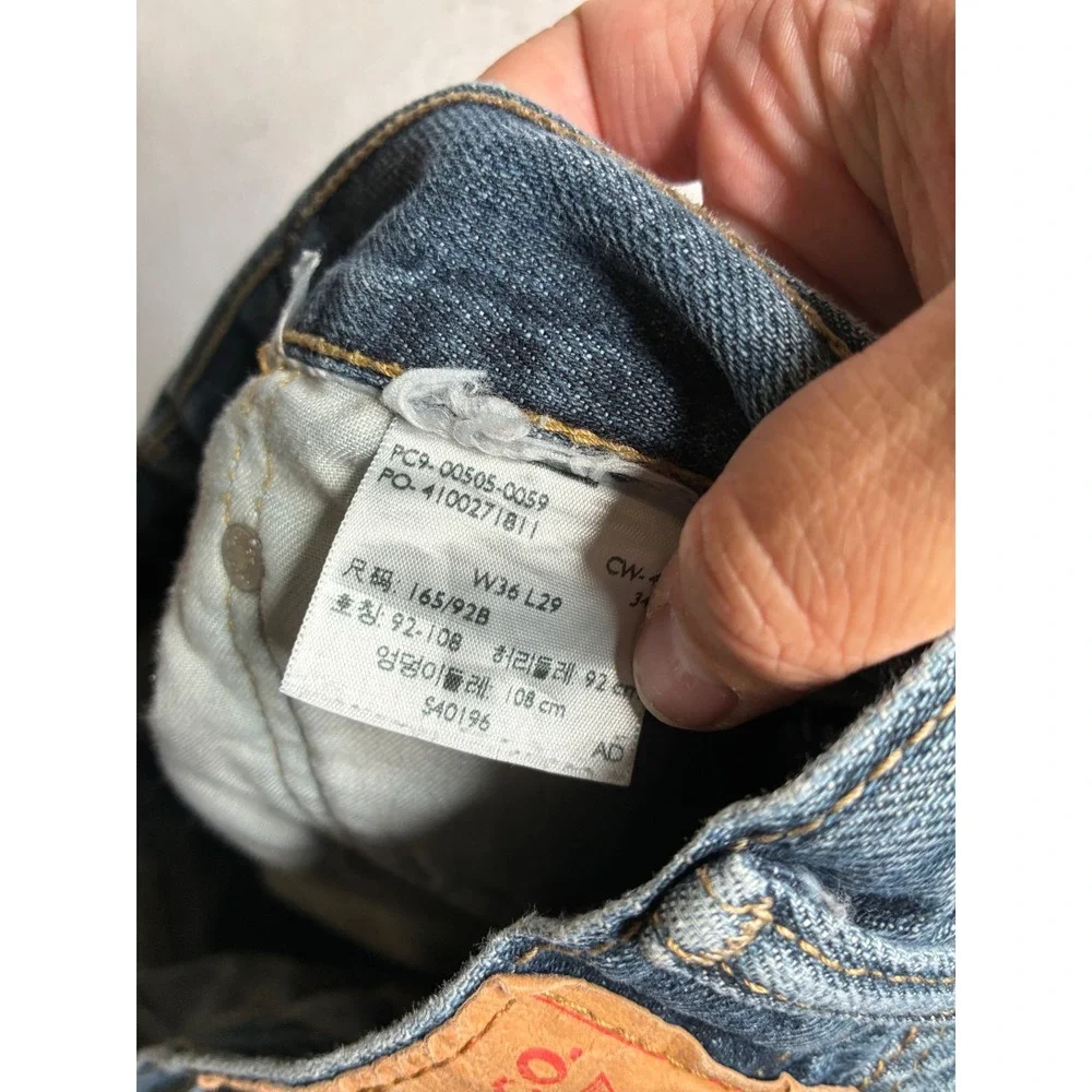 Levis 505 Regular Fit Straight Leg Blue Denim Jeans Mens W36 L29 00505-0059